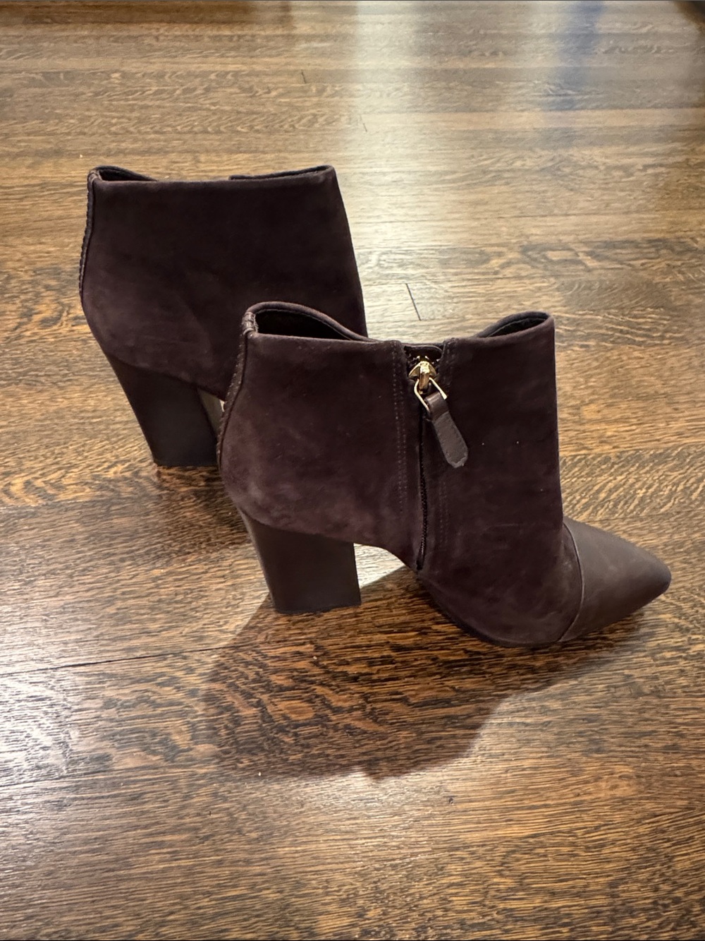 Tory Burch Women’s Suede Ankle Booties in Dark Brown